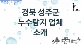 경북 성주군 누수탐지 업체 추천 TOP 3, 누수 수리업체