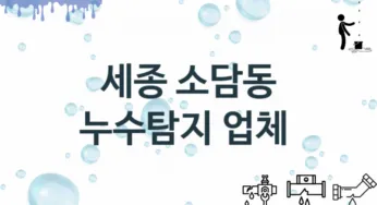 세종 소담동 누수탐지 업체 추천 및 소개 2 탐지 및 수리 관리