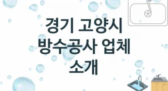 방수공사 경기 고양시 지역업체 추천 3 시공 수리업체