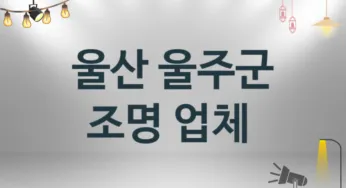 조명 울산 울주군 지역업체 추천 3 시공 설치 수리업체