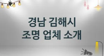 조명 경남 김해시 지역업체 추천 3 시공 설치 수리업체