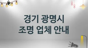 경기 광명시 조명 업체 추천 3 설치 시공 수리업체
