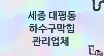세종 대평동 하수구막힘 업체 추천 TOP 1, 시공 관리업체