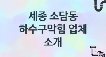 세종 소담동 하수구막힘 업체 추천 3 전문 시공 관리업체