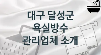 대구 달성군 욕실방수 업체 추천 및 소개 2 시공 및 관리 관리