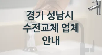 수전 교체 필요하세요? 경기 성남시 잘하는 곳 수전비용