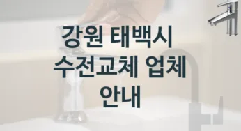 강원 태백시 수전 설치 소문난 업체 추천 1