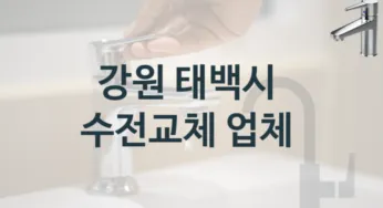 강원 태백시에서 수전 수리를 잘하는 업체, 수전교체 수리비용