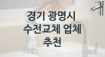 전문가가 추천하는 경기 광명시 실력있는 수도꼭지 수리 업체와 수리비용