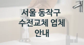 서울 동작구 수전 교체 소문난 곳 BEST 1