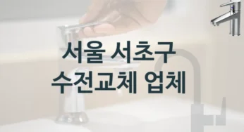 서울 서초구에서 수전 교체를 잘하는 업체, 수전교체 비용
