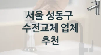 프로들이 추천하는 서울 성동구 추천할 만한 수전 수리 업체와 수전비용