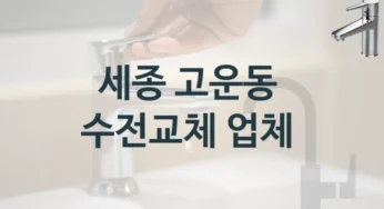 세종 고운동 수전 설치 실력있는 곳 추천 1
