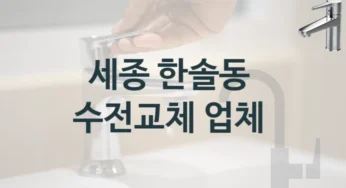 전문가가 추천하는 세종 한솔동 잘하는 수전 교체 업체와 교체비용