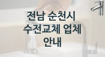 수전 교체를 맡길 곳을 찾고 계신가요? 전남 순천시 유명한 업체, 수전교체 가격