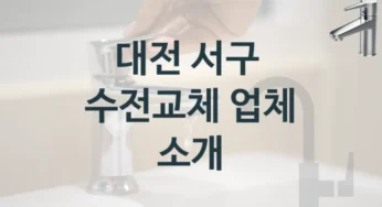 프로들이 추천하는 대전 서구 잘하는 수전 수리 업체와 수전비용