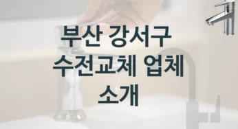 수전 교체를 맡길 곳을 찾고 계신가요? 부산 강서구 실력좋은 업체, 수전교체 비용