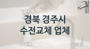 프로들이 추천하는 경북 경주시 실력좋은 수도꼭지 교체 업체와 수전비용