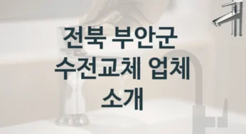 프로들이 추천하는 전북 부안군 소문난 수전 수리 업체와 수전비용